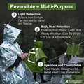 aZengear noodponcho (4 stuks) met thermische Mylar-folie voor warmtebehoud en bescherming tegen regen | Omkeerbaar met capuchon | Waterdicht en winddicht