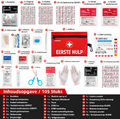 EHBO-set (105 stuks) – voor thuis, wandelen, auto, kamperen, kinderen en werkplek – rood