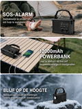 ROCAM 12000mAh noodradio op zonne-energie met handslinger, draagbare AM/FM-radio met IPX6 waterbestendigheid, ingebouwde LED-lamp, USB-aansluiting en SOS-alarm. Ideaal voor kamperen en stroomuitval.