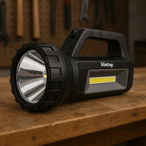 LED Zaklamp - Op Batterij - Grote Schijnwerper - 100 Lumen -
