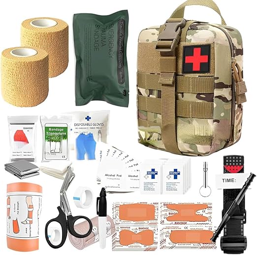 Outdoor EHBO-set, 49-delig, EHBO-set voor wandelen, jagen en klimmen